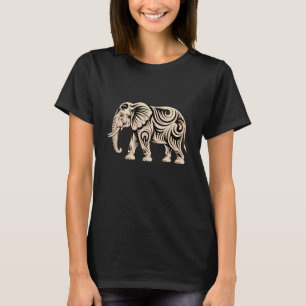Camiseta Arte Tribal de Elefante Safari Amante de Animais E