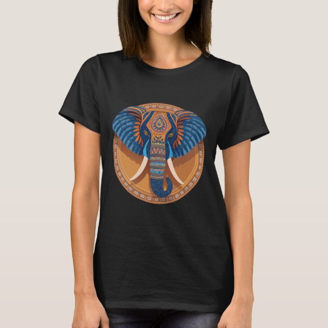 Camiseta Arte Tribal Majestosa Elphant (Frente)