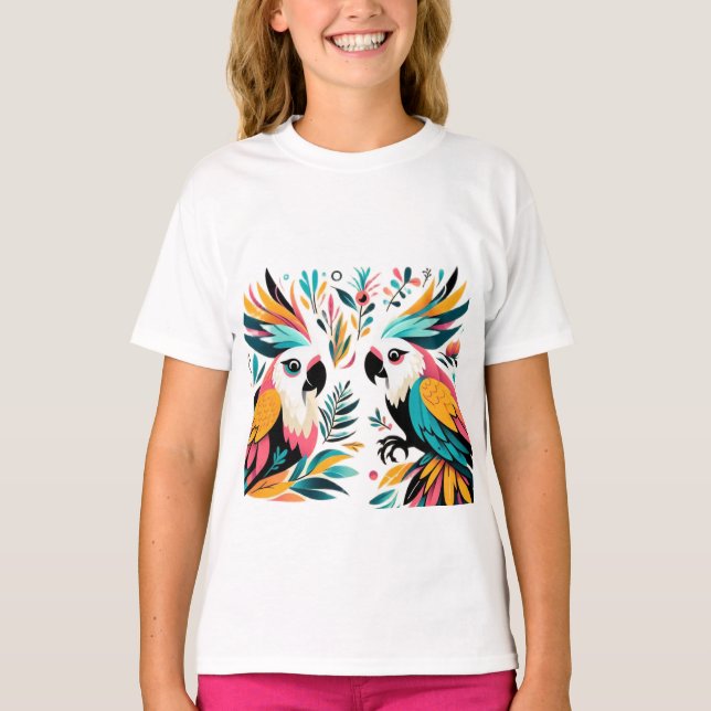 Camiseta Arte tropical Colorida (Frente)