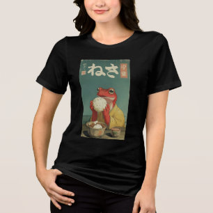 Camiseta Arte Ukiyo-e Japonesa de Rã para Estudantes Univer