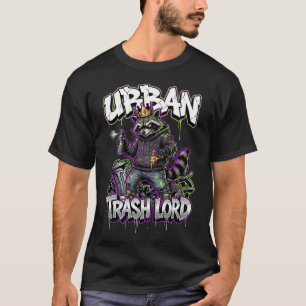Camiseta Arte Urbana de Grafite de Guaxinim Senhor do Lixo 