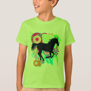 Camiseta Arte urbana do Grunge com a silhueta de galope do