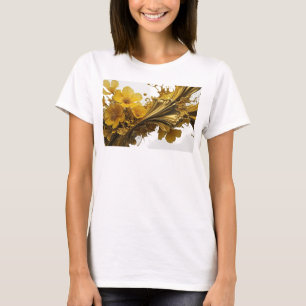 Camiseta Arte Usável GOLDEN FLORAL SPLASH Witty Gold