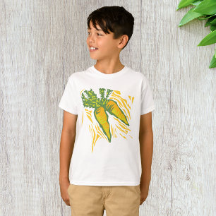 Camiseta Arte Vegetal Colorida de Cenoura Fresca