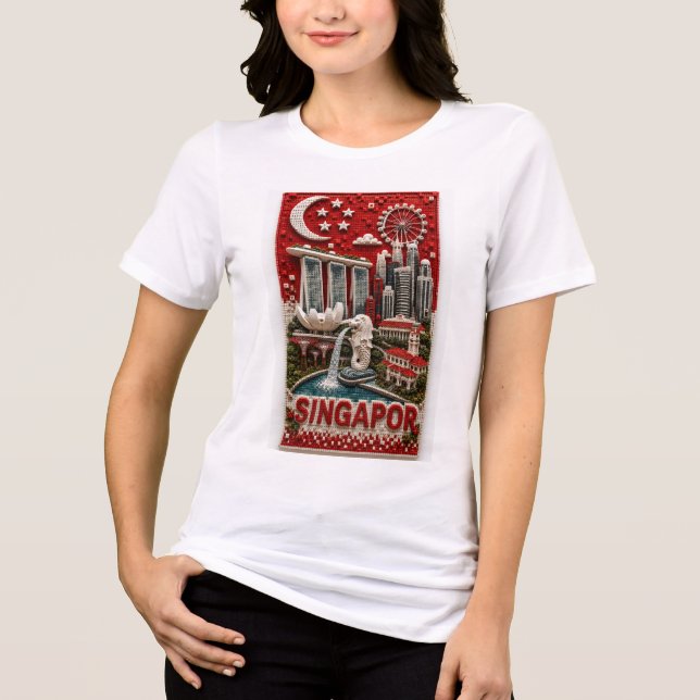 Camiseta Arte Vertical de Referência em Micro Mosaico 3D de (Frente)