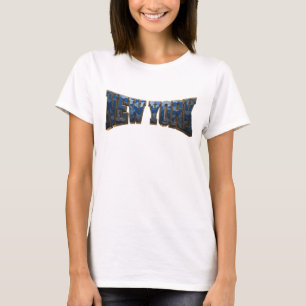 Camiseta Arte Vestível Azul-Marinho NEW YORK Marcante