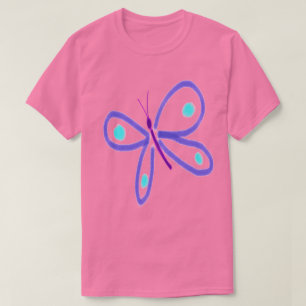 Camiseta Arte Vestível Borboleta Roxa