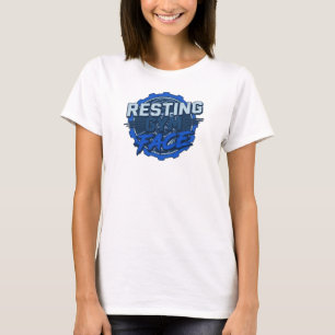 Camiseta Arte Vestível com Rosto de Academia Relaxado e Ele