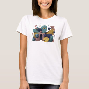 Camiseta Arte Vestível de DESIGN VISIONÁRIO Teal JOCOSO