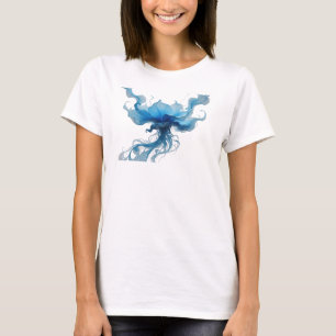 Camiseta Arte Vestível de Fitas Abstratas Azuis Deslumbrant