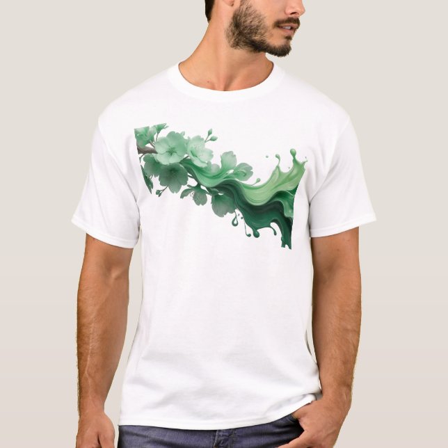 Camiseta ARTE VESTÍVEL DE FLOR ABSTRATA Elegante & Sofistic (Frente)