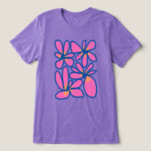 Camiseta Arte Vestível de Flores Abstratas Funky