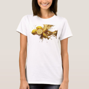 Camiseta Arte Vestível de Laranjas Abstratas e Divertidas