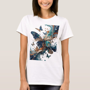 Camiseta Arte Vestível em Prata Statement MAGIC BORBOLETA