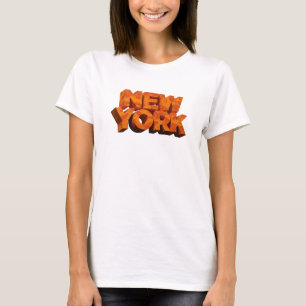 Camiseta Arte Vestível Laranja Crespido NEW YORK