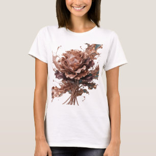Camiseta Arte Vestível Rosa de CHOCOLATE Dourado Legal