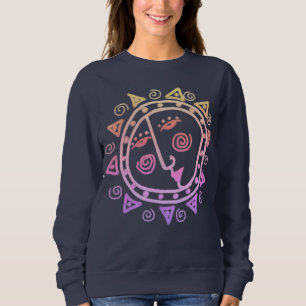 Camiseta Arte Vestível Rosto de Sol Abstrato
