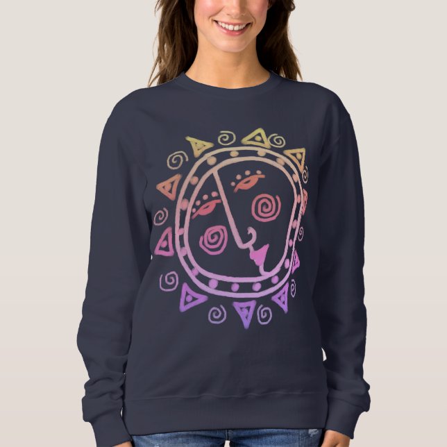 Camiseta Arte Vestível Rosto de Sol Abstrato (Frente)