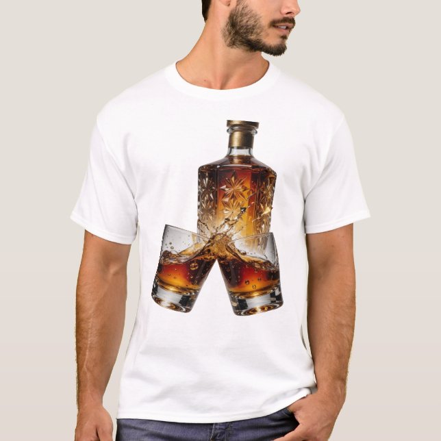 Camiseta Arte Vestível WHISKY Prata Statement (Frente)