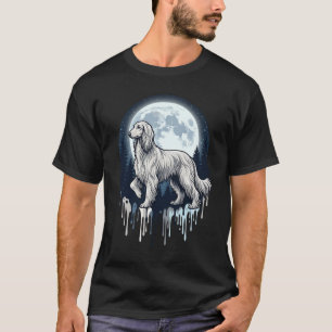 Camiseta Arte Vetorial de Cachorro na Floresta à Luz da Lua
