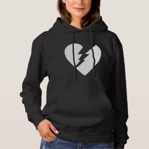 Camiseta Arte vetorial de coração partido a preto e branc