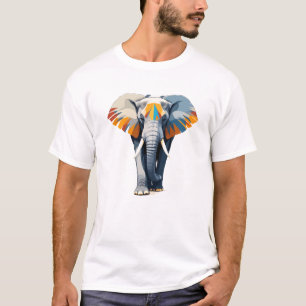 Camiseta Arte vetorial de elefante com cores vibrantes