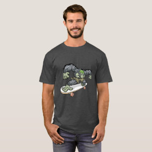 Camiseta Arte Vetorial de Gorila Skatista Legal