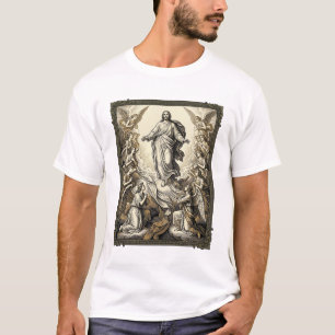 Camiseta Arte Vetorial de Gravação de Anjo da Ascensão Vint