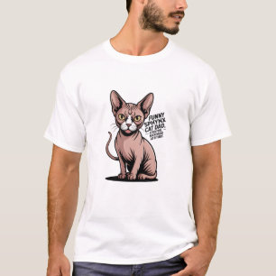 Camiseta Arte Vetorial de Pai de Gato Sphynx Engraçado
