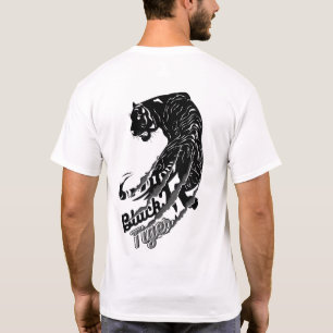Camiseta Arte vetorial de Tigre Preto com Texto Tigre Preto