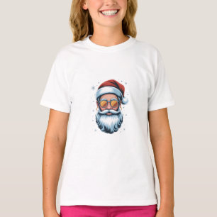 Camiseta Arte vetorial do Papai Noel moderno com óculos de 
