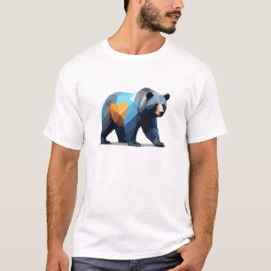 Camiseta Arte vetorial do urso grizzly com cores vibrantes