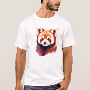 Camiseta Arte vetorial Red Panda com Cores Vibrantes