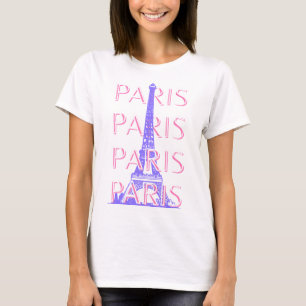 Camiseta Arte Viagem de Paris, Arte Viagem, Rosa
