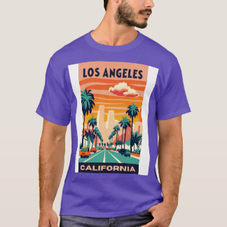 Camiseta Arte Viagens vintage de Los Angeles California EUA