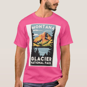Camiseta Arte Viagens vintage do Parque Nacional da Geleira
