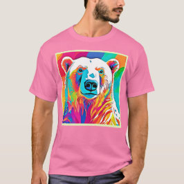 Camiseta Arte Vibrante de Cabeça de Urso