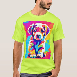 Camiseta Arte Vibrante de Cachorrinho