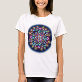 Camiseta Arte Vibrante de Mandala Cósmica