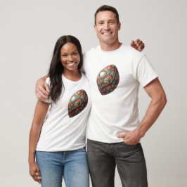 Camiseta Arte Vibrante de Ovos Geométricos 3D