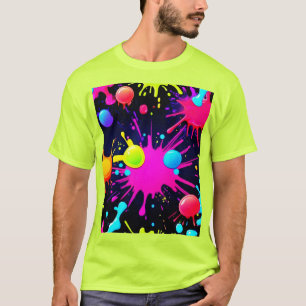 Camiseta Arte Vibrante de Salpicos de Tinta