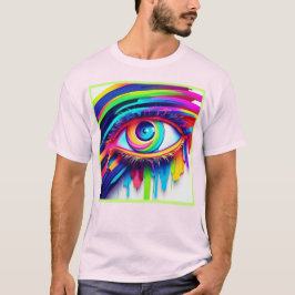 Camiseta Arte Vibrante do Olho Arco-Íris