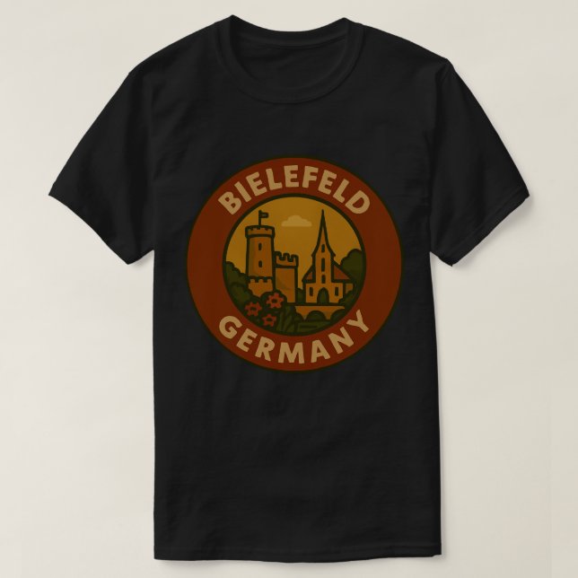 Camiseta Arte Vintage Bielefeld Alemanha (Frente do Design)