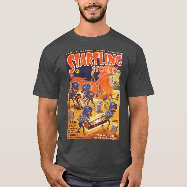 Camiseta arte vintage de ficção científica (Frente)