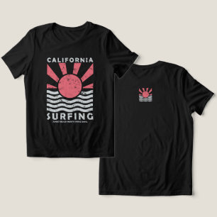 Camiseta Arte Vintage de Pôr do Sol de Surf na Califórnia