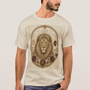Camiseta Arte Vintage do Leão do Zodíaco Leo