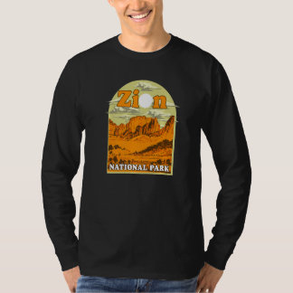 Camiseta Arte Vintage do Parque Nacional de Zion Lembrança 