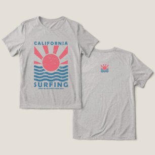 Camiseta Arte Vintage do Pôr do Sol de Surf na Califórnia