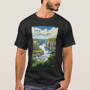 Camiseta Arte Vintage Viagem Arkansas