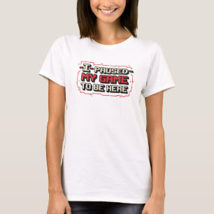 Camiseta Arte wearable cativante JOGO PAUSADO PARA ESTAR AQ